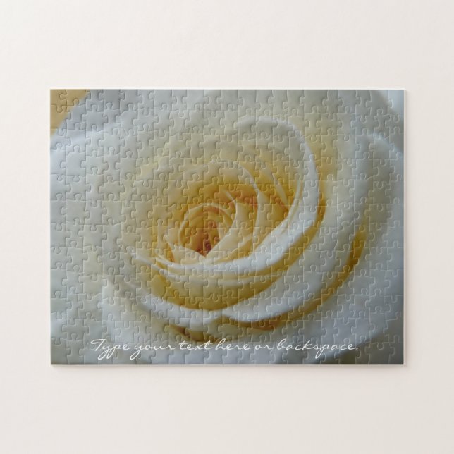 Pussel Personlig Vit ros Pussel ro (Horisontell)