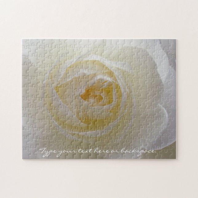 Pussel Personlig Vit ros Pussel ro (Horisontell)