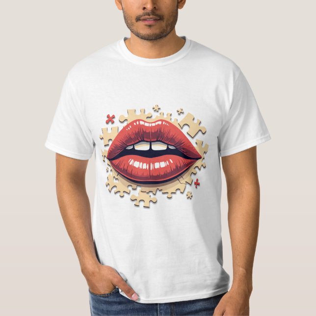 Pussel Pop Läppar T Shirt (Framsida)