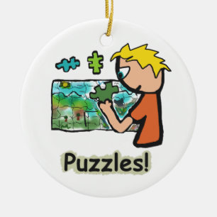 Pussel Puzzler Julgransprydnad Keramik