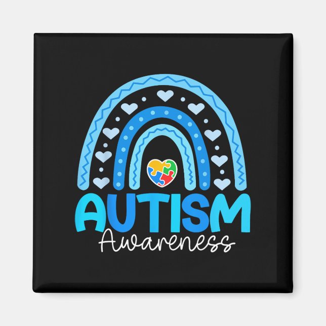 Pussel Rainbow i april... Vi Bäror Blue Autism Awa Magnet (Framsidan)