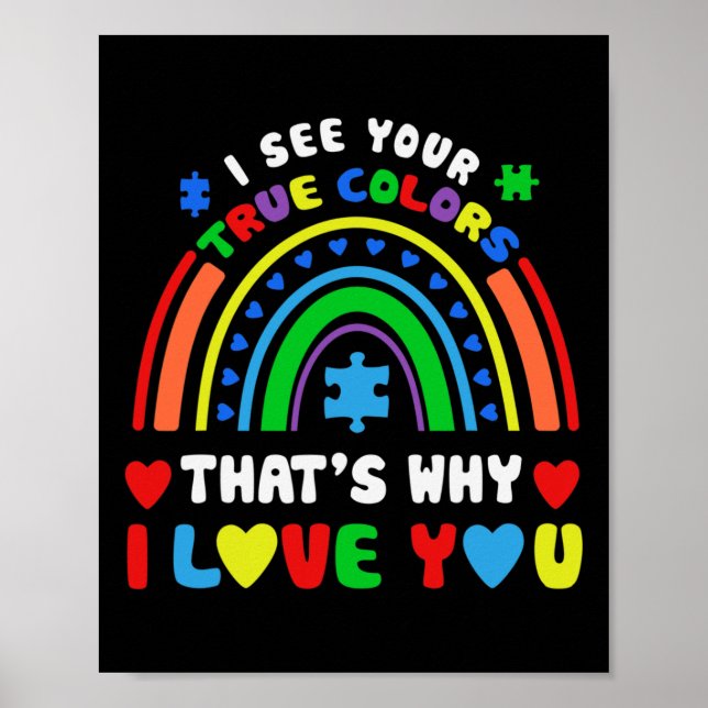Pussel Rainbow i april... Vi Bäror Blue Autism Awa Poster (Framsidan)