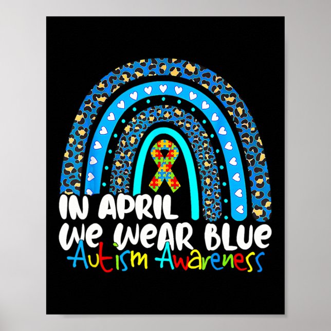 Pussel Rainbow i april... Vi Bäror Blue Autism Awa Poster (Framsidan)
