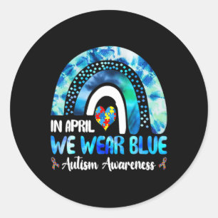 Pussel Rainbow i april... Vi Bäror Blue Autism Awa Runt Klistermärke