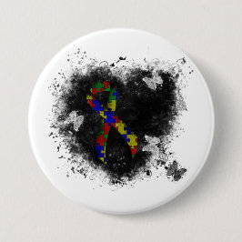 Pussel Ribbon Grunge Heart Knapp