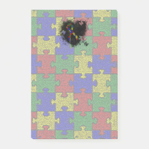 Pussel Ribbon Grunge Heart Post-it Block