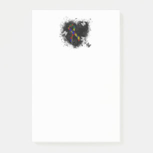 Pussel Ribbon Grunge Heart Post-it Block