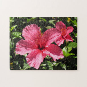 Pussel - Rosa Hibiscus-Blommar (2)