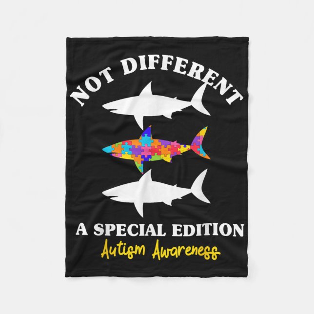 Pussel Shark Autism Awareness Autism Moms Fleecefilt (Framsidan)