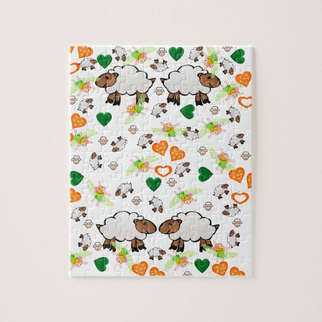 Pussel Sheep Orange Hearts Fairy (Vertikal)