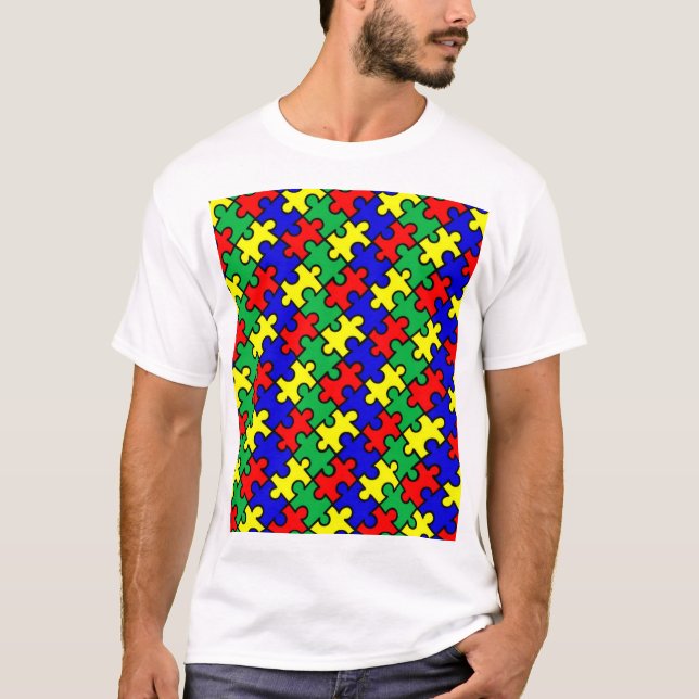 Pussel sömlöst mönster t shirt (Framsida)