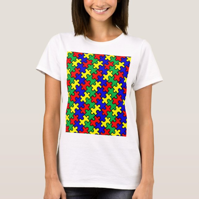 Pussel sömlöst mönster t shirt (Framsida)