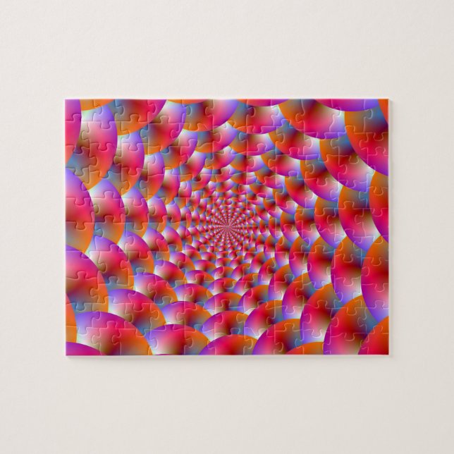 Pussel Spiral i sfärer i Rosa och våld (Horisontell)