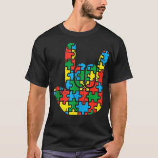 Pussel Sten Hand SignCoola Autism Awareness Sten A T Shirt