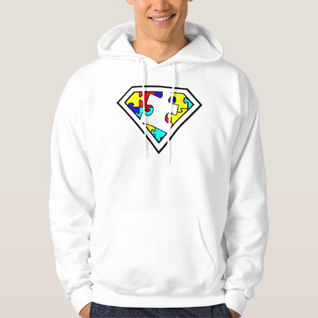 Pussel Toppen Power Autism Awareness Hoodie (Framsida)