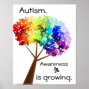 Pussel Träd Autism Awareness Poster