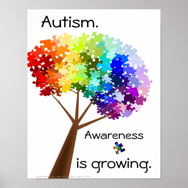 Pussel Träd Autism Awareness Poster (Framsidan)
