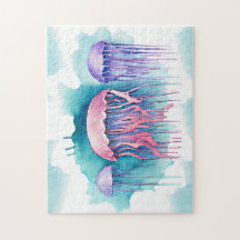 Pussel - Vattenfärgsserie: Blodbild för maneter