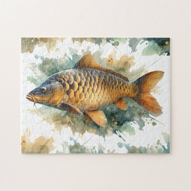 Pussel - Vattenfärgsserie: Carp (Horisontell)