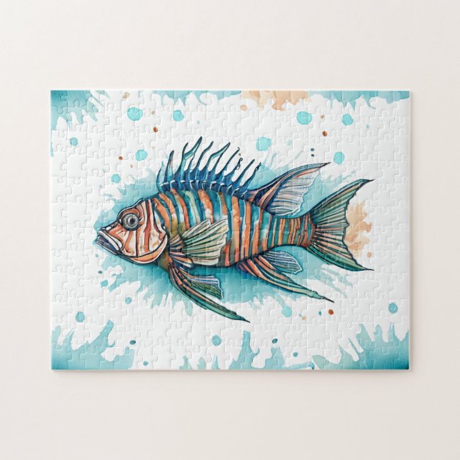 Pussel - vattenfärgsserie: Lionfisk (Horisontell)