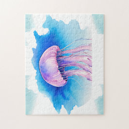 Pussel - vattenfärgsserie: maneter