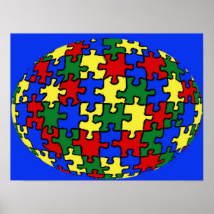 Pussel World Card Poster