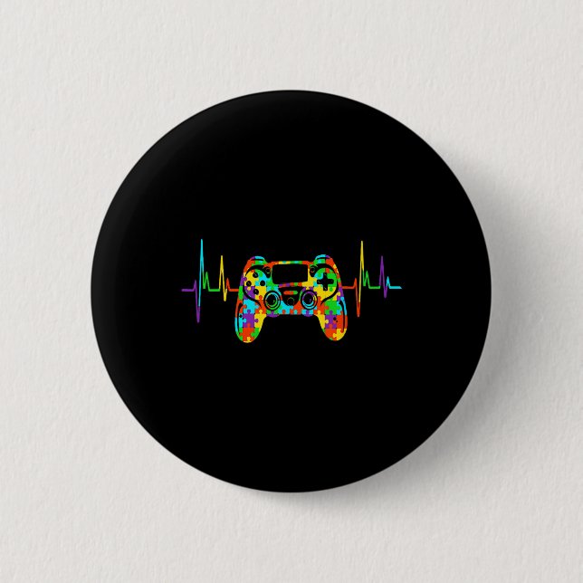 Pusselacceptans Barn TV-spel Autismmedvetenhet Knapp (Framsida)
