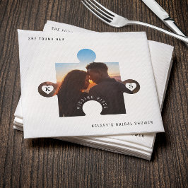 Pusselbit Foto Bröllopsdusch Pappersservett