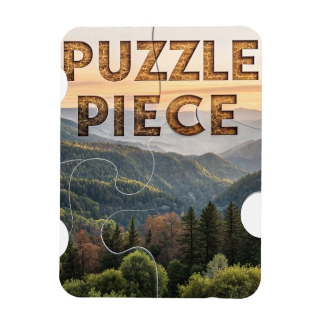 "Pusselbit" Natur  Berg & Skog   Magnet (Vertikal)
