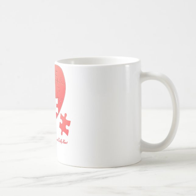 Pusselhjärta med biet och citationstecken kaffemugg (Höger)
