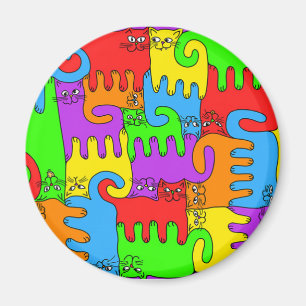 Pusselkatter "regnbåge" 1 magnet