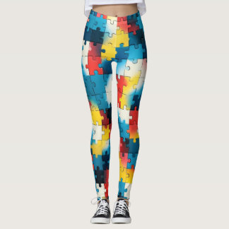 Pusselkraft i levande färgade Leggings