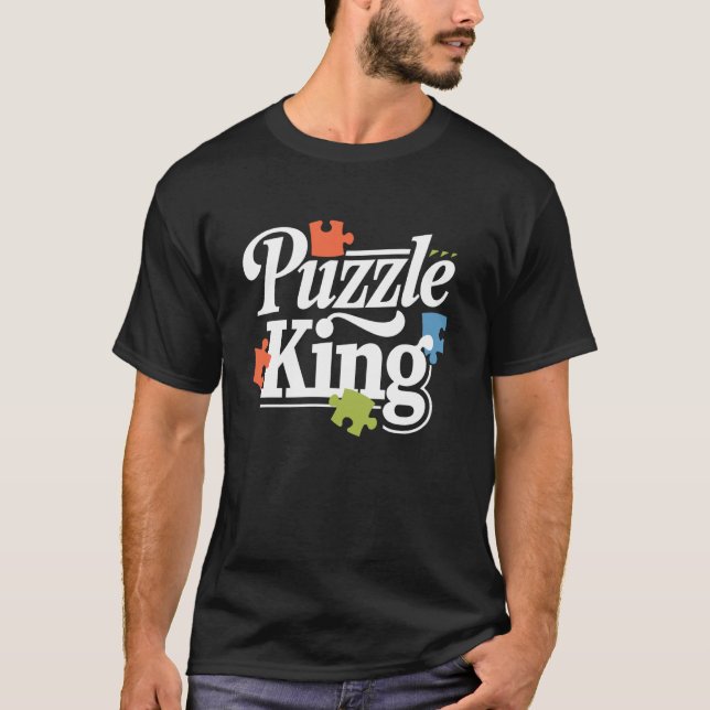 Pusselkung Grafisk Pusselbit Entusiast Design T Shirt (Framsida)