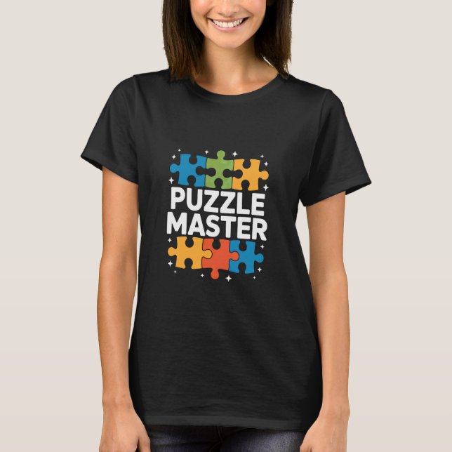 Pusselmästare Jigsaw-entusiaster T Shirt (Framsida)
