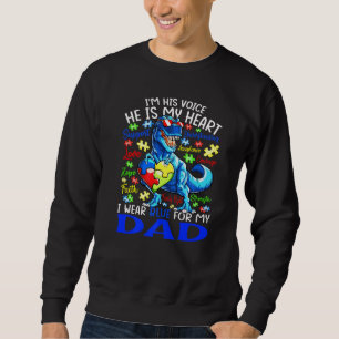Pusselords jag bär blått för min pappa Autism Medv Lång Ärmad Tröja
