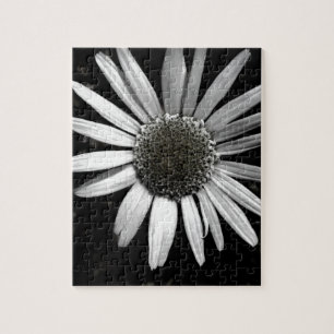 pusselpussel daisy svart och vit fotokonst pussel