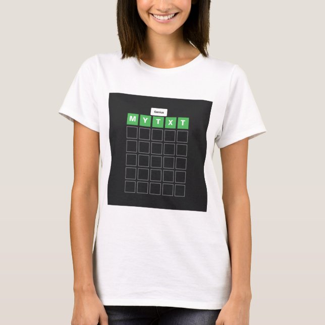 Pusselspel i ord med anpassningsbar t shirt (Framsida)