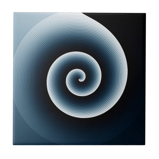 Pussian Blue Spiral Mönster Kakelplatta (Framsidan)
