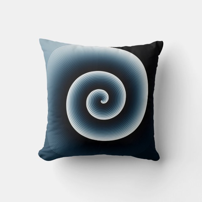 Pussian Blue Spiral Mönster Kudde (Framsida)