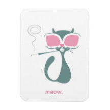 Pussy GolighMeow White Magnet