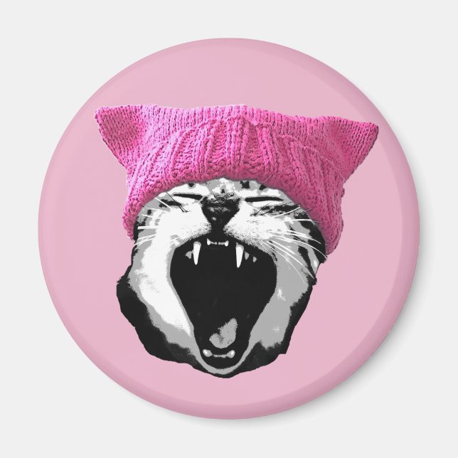 Pussy-hat Magnet - runda (Framsidan)