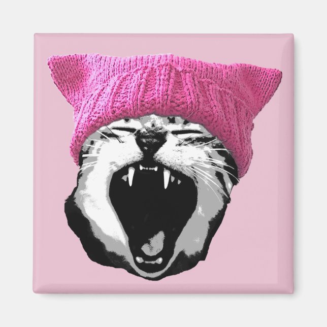 Pussy-hat Magnet - square (Framsidan)