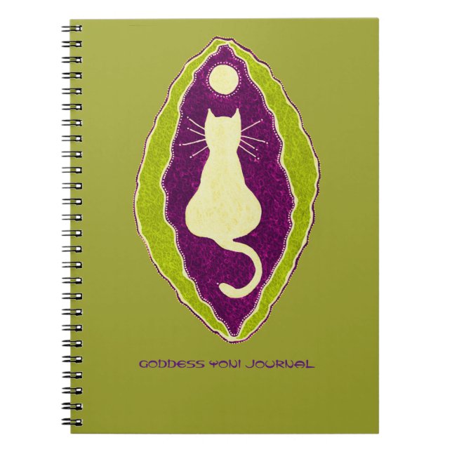 Pussy Kat-gudinna Yoni Journal Anteckningsbok (Framsidan)