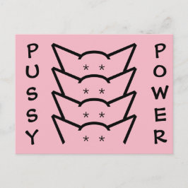 Pussy Power Cat Öron Rosa Resistance Women Group Vykort
