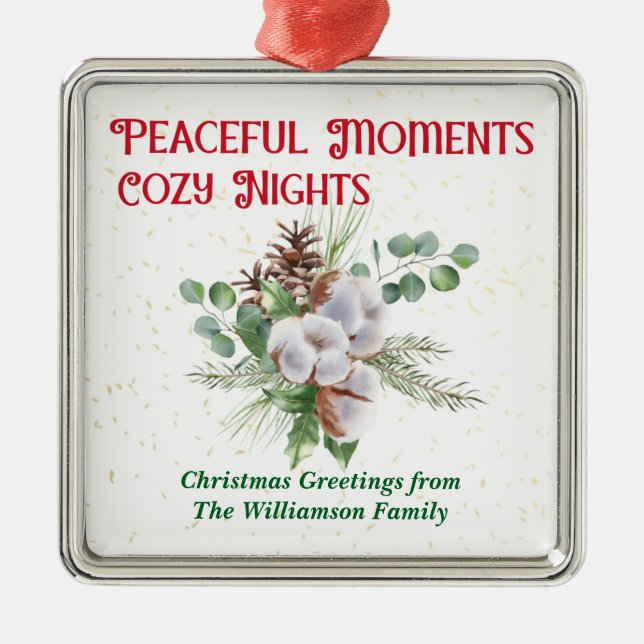 Pussy Willow Catkin Bouquet Christmas Julgransprydnad Metall (Framsidan)