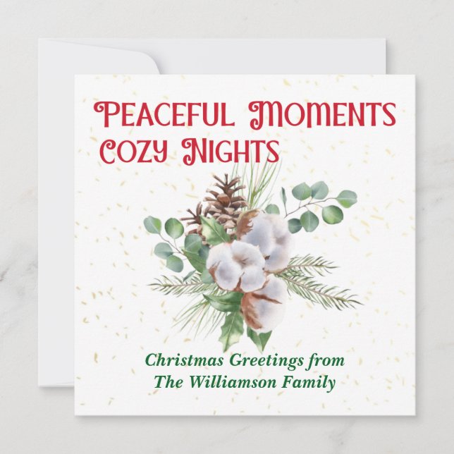 Pussy Willow Catkin Bouquet Christmas Julkort (Framsida)