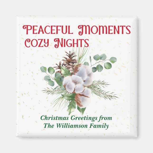 Pussy Willow Catkin Bouquet Christmas Magnet (Framsidan)