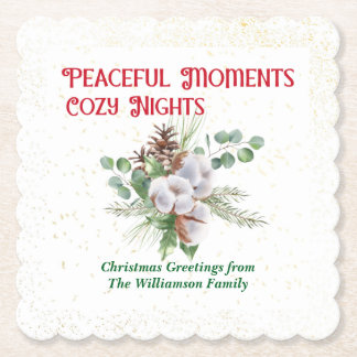 Pussy Willow Catkin Bouquet Christmas Underlägg Papper