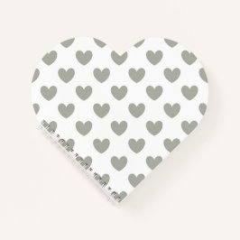 Pussywillow Grått-polka-hjärtan på vita