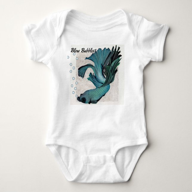 Pusta Bubblor Gerber Bebis Onsie Betta Fisk T Shirt (Framsida)